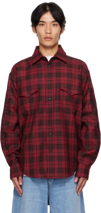Vetements Plaid-pattern Long-sleeve Shirt In Red
