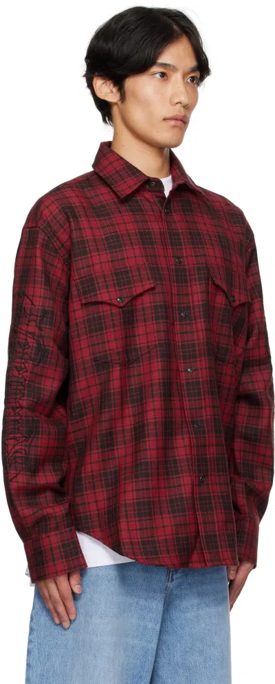 Vetements Plaid-pattern Long-sleeve Shirt In Red
