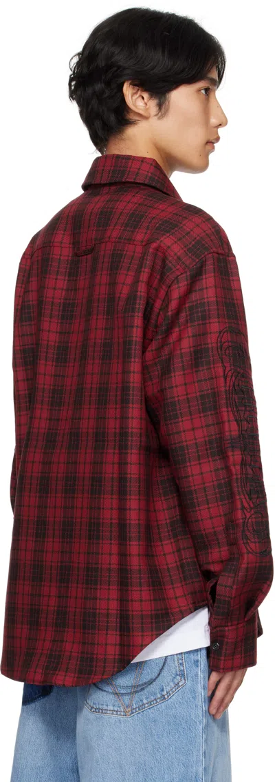 Vetements Plaid-pattern Long-sleeve Shirt In Red