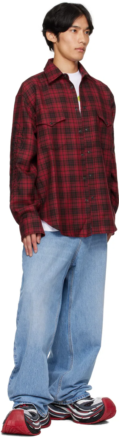 Vetements Plaid-pattern Long-sleeve Shirt In Red