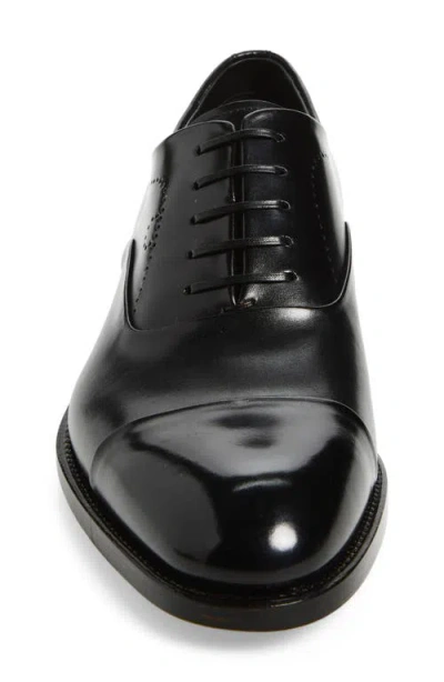 Ferragamo Perforated Leather Derby Shoes In Black