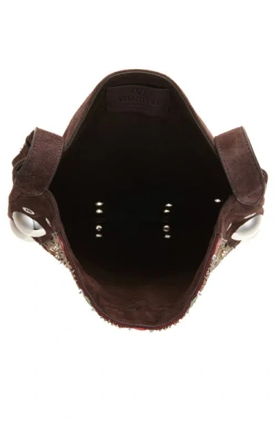 Valentino Nellcôte Shoulder Bag In Brown