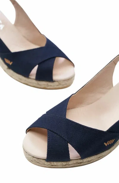 Viscata Llansa Limited Edition Canvas Espadrille Sandal Wedges In Blue