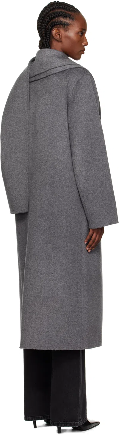 Rohe Gray Signature Double-faced Scarf Coat In Blue