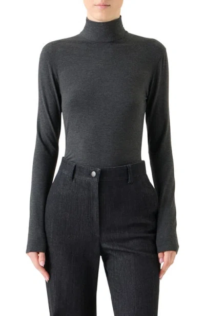 Akris Punto Back Zip Turtleneck In Gray