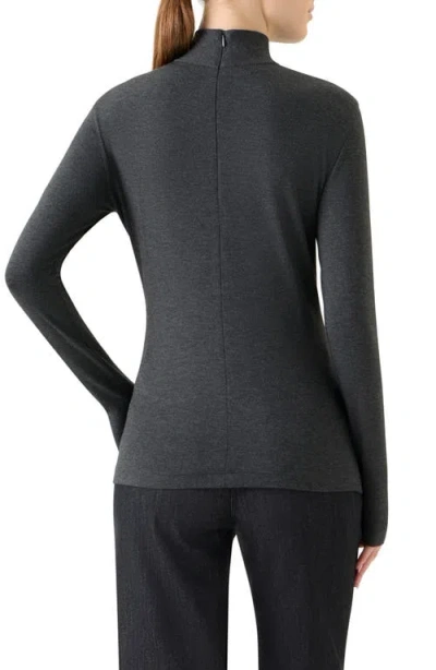 Akris Punto Back Zip Turtleneck In Gray