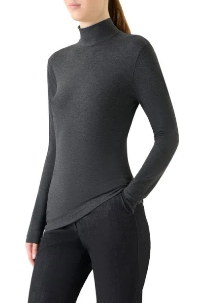 Akris Punto Back Zip Turtleneck In Gray