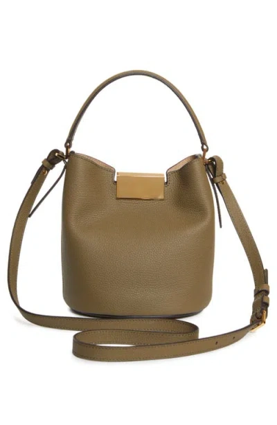 Marni Trunkaroo Leather Bucket Bag In Green
