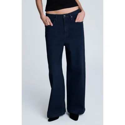 Kenneth Cole Denim High Rise Wide Leg Jean Pant In Blue