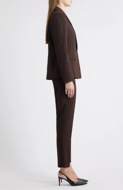 Tahari Asl One-button Crepe Jacket In Brown