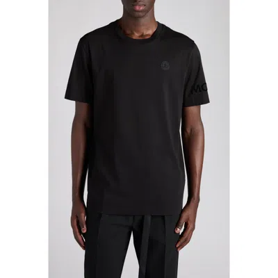 Moncler Soft Cotton Short Sleeve Crew Neck T-shirt In Black