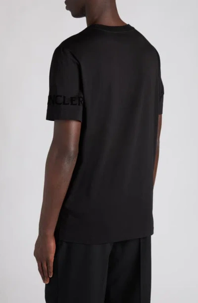 Moncler Soft Cotton Short Sleeve Crew Neck T-shirt In Black