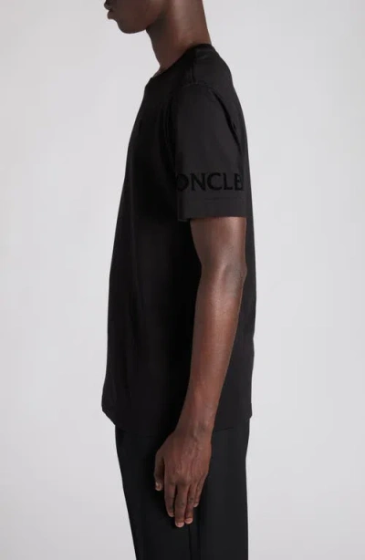 Moncler Soft Cotton Short Sleeve Crew Neck T-shirt In Black