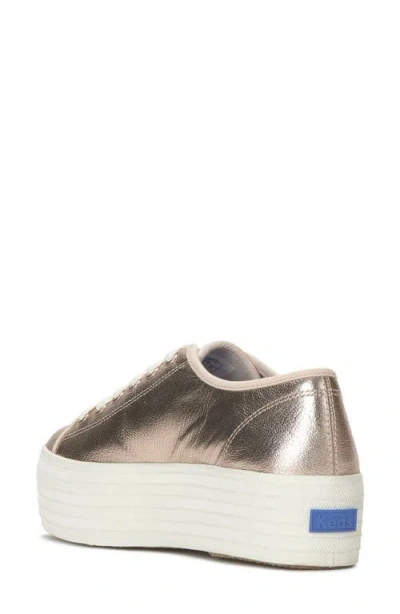 Keds Women's Triple Up Metallic Leather Lace Up Leather Sneakers In Gold