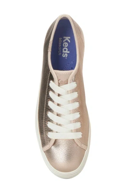 Keds Women's Triple Up Metallic Leather Lace Up Leather Sneakers In Gold