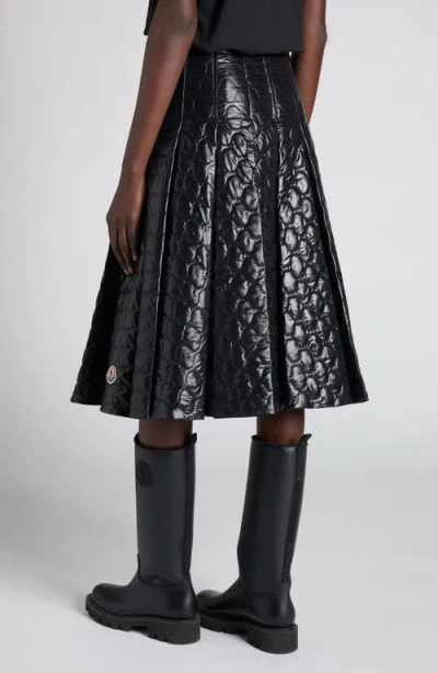 Moncler Black Padded Midi Skirt In Black