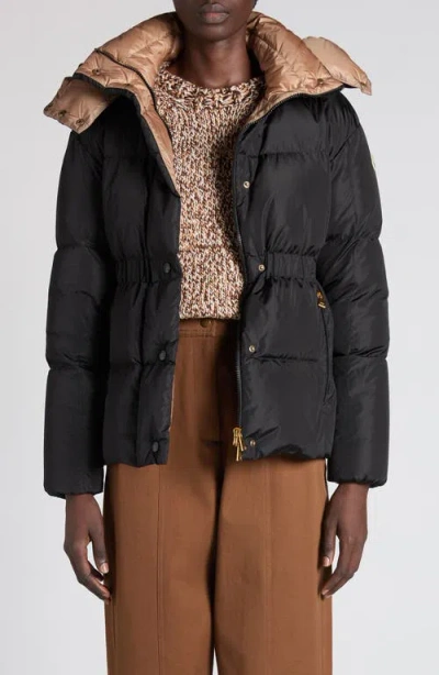 Moncler Womens Black Agneux Hooded Shell-down Jacket In Black