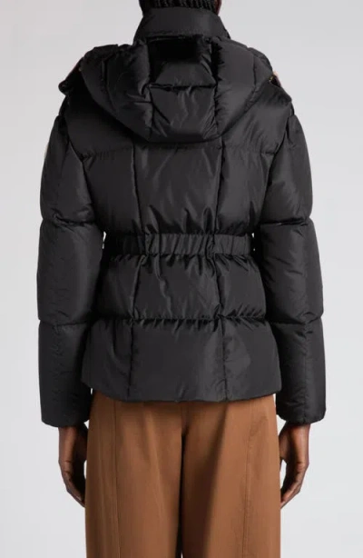Moncler Womens Black Agneux Hooded Shell-down Jacket In Black