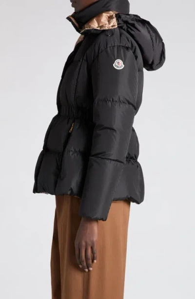 Moncler Womens Black Agneux Hooded Shell-down Jacket In Black