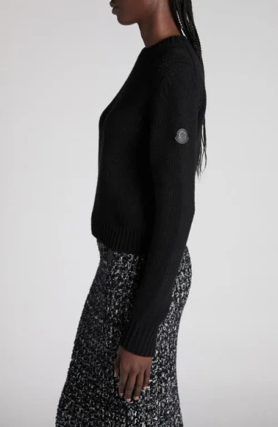 Moncler Virgin Wool & Cashmere Sweater In Black