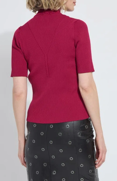 Lyssé Lysse Bernadette Mock Neck Short Sleeve Sweater In Pink