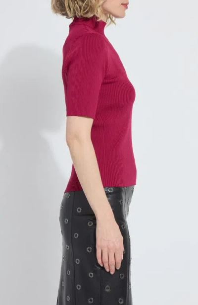 Lyssé Lysse Bernadette Mock Neck Short Sleeve Sweater In Pink