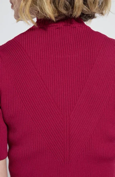 Lyssé Lysse Bernadette Mock Neck Short Sleeve Sweater In Pink