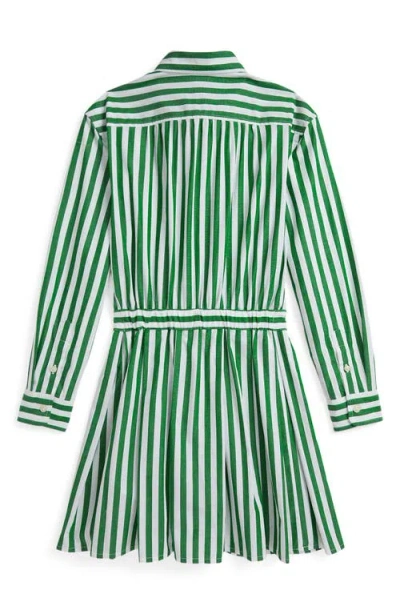 Polo Ralph Lauren Ralph Lauren Striped Cotton Poplin Shirtdress In Green