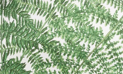 Oscar De La Renta Placed Fern Print Jersey T-shirt Dress In White