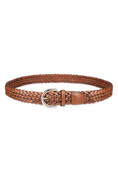 Cole Haan Women's Fully Adjustable Braided Leather Belt In Brown
