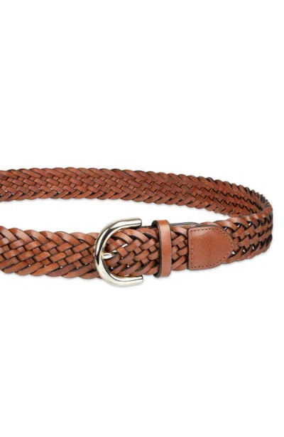 Cole Haan Women's Fully Adjustable Braided Leather Belt In Brown