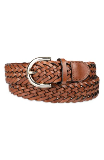 Cole Haan Women's Fully Adjustable Braided Leather Belt In Brown
