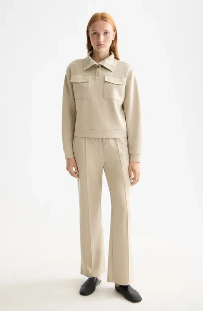 Scotch & Soda Interlock Seamed Cotton Blend Sweatpants In Neutral