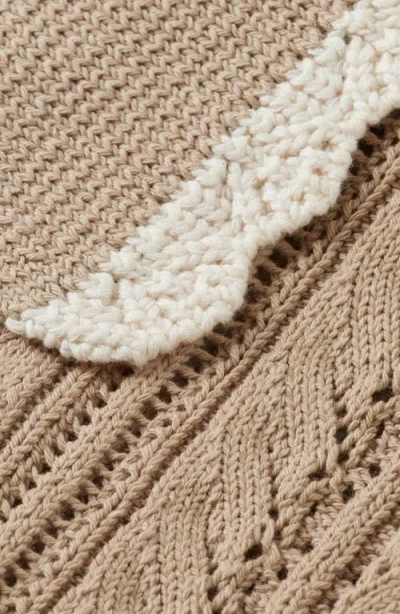 Scotch & Soda Collar Pointelle Short Sleeve Sweater In Burgundy