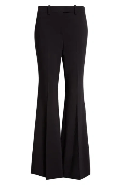 Michael Kors Collection Haylee Stretch Virgin Wool Blend Flare Leg Pants In Black