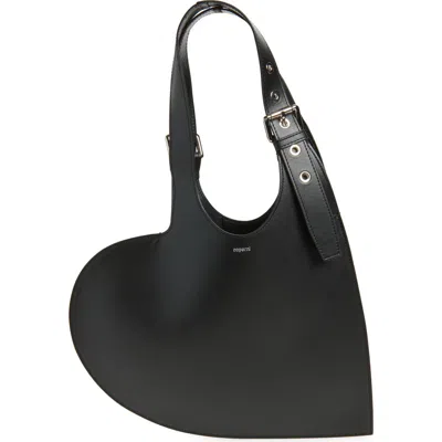 Coperni Asymmetrical Heart-shaped Shoulder Bag In Black