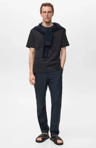 Mango Thermoregulating Performance Slim Fit Stretch T-shirt In Black
