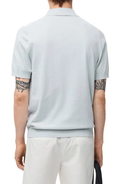 Mango Solid Cotton Polo Sweater In Blue