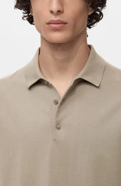 Mango Solid Cotton Polo Sweater In Brown