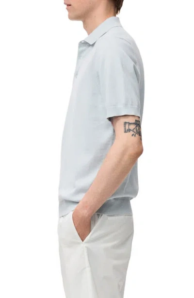 Mango Solid Cotton Polo Sweater In Blue