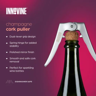 Innovine Champagne Cork Puller In Silver