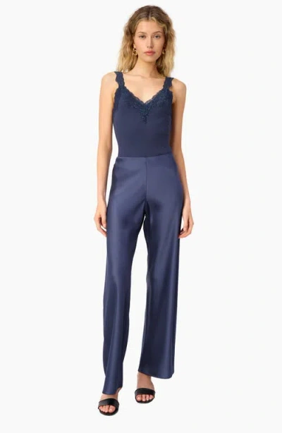 Cami Nyc Lani Lace Trim Rib Tank Top In Blue