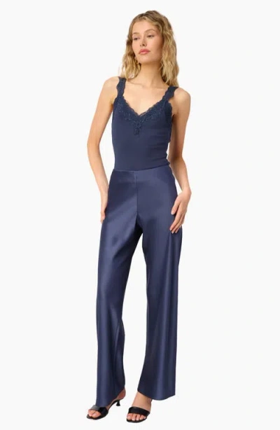 Cami Nyc Lani Lace Trim Rib Tank Top In Blue