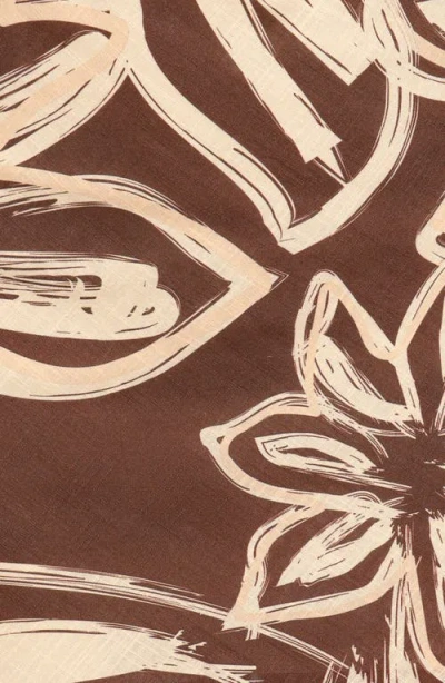 Petal And Pup Petal & Pup Xara Flower Print Minidress In Brown