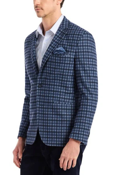 Robert Graham Marvin Check Brushed Knit Sport Coat In Blue