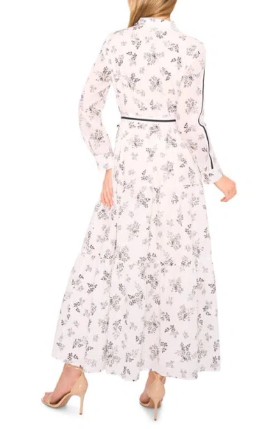 Cece Women's Floral Long Sleeve Tie-waist Shirtdress In Pink