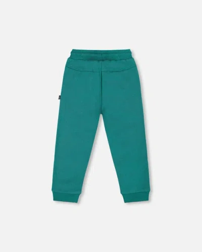 Deux Par Deux Fleece Sweatpants With Articulated Knees In Green