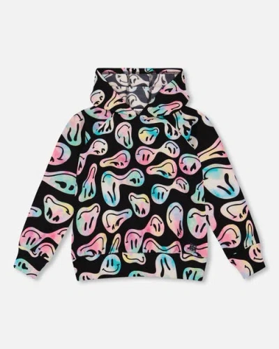 Deux Par Deux Pullover Fleece Hoodie In Pattern