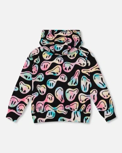 Deux Par Deux Pullover Fleece Hoodie In Pattern