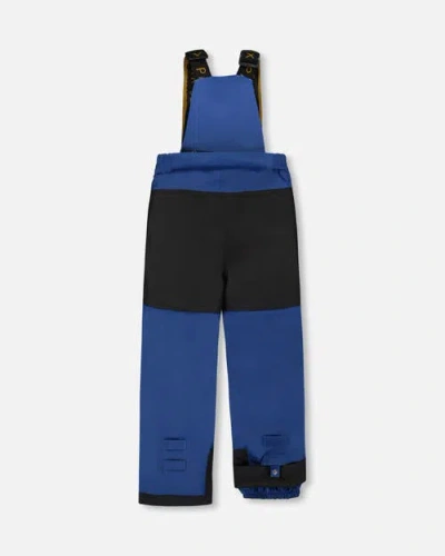 Deux Par Deux Two-piece Play Snowsuit With Dinosaurs Jacket In Blue